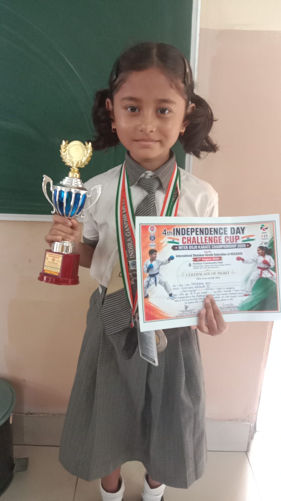 Tanisha Roy 2B Roll 27 Secured second position in Inter Dojo karate Championship 2026